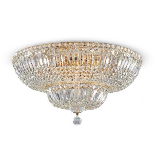 Lámpara dorada y cristal 16 luces Ø 60 cm BASFOR