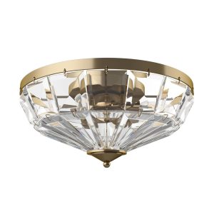 Lámpara dorada y cristal 4 luces Ø 39 cm FACET