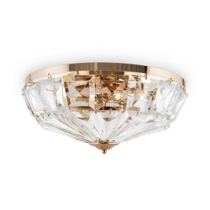 Lámpara dorada y cristal 6 luces Ø 48 cm FACET