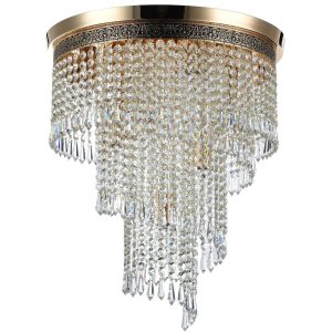 Lámpara dorada y cristal Ø 42 cm CASCADE