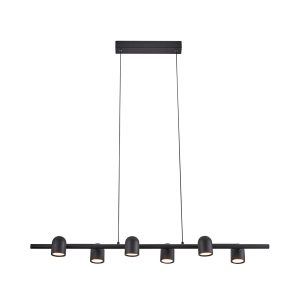 Lámpara lineal negra 6 luces orientables IOS