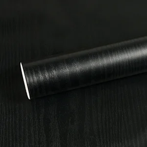 Papel Tapiz Adhesivo Madera Negro 10m x 45cm HY12