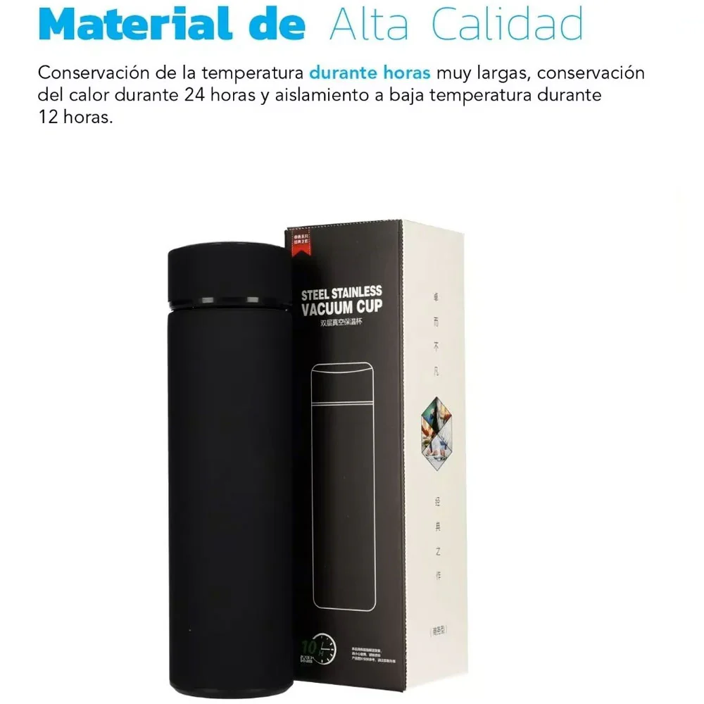 Termo Botella Acero Inoxidable 500ml – Vaso Térmico para Café, Té o Agua - Imagen 9