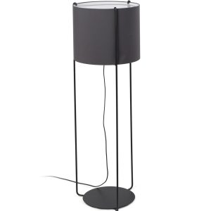 Pie de salón negra y pantalla gris oscuro DRUM