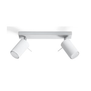 Plafón 2 luces blanco orientable RING