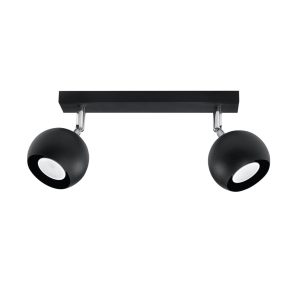 Plafón 2 luces negro orientable OCULARE