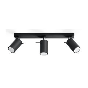 Plafón 3 luces negro orientable RING