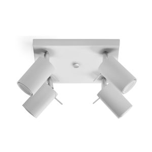 Plafón 4 luces blanco orientable RING