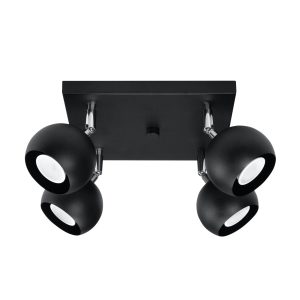 Plafón 4 luces negro orientable OCULARE