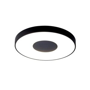 Plafón 50 cm Ø negro 80W mando distancia COIN LED