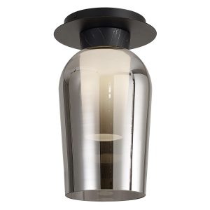 Plafón cristal ahumado y negro NORA