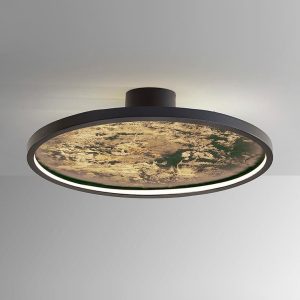 Plafón de techo negro Ø 60 cm STONE LED