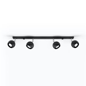 Plafón lineal 4 luces negro orientable OCULARE