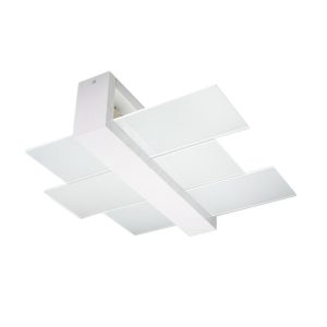 Plafón madera blanca y cristal FENIKS 2