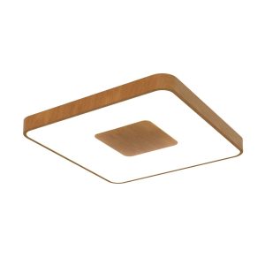 Plafón simulación madera 54 x 54 cm COIN LED 100W dimable