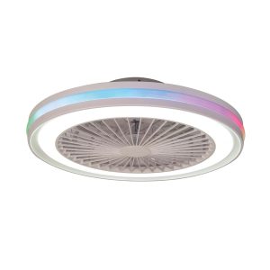 Plafón ventilador blanco Ø 46 cm GAMER LED
