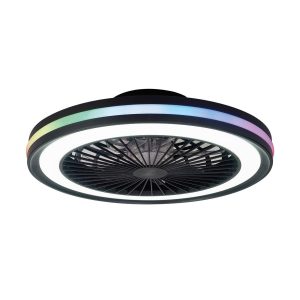 Plafón ventilador negro Ø 46 cm GAMER LED