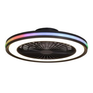 Plafón ventilador negro Ø 55 cm GAMER LED