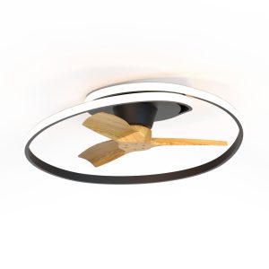 Plafón ventilador negro Ø 78 cm OCEAN LED