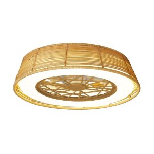 Plafón ventilador ratán Ø 56 cm INDONESIA LED