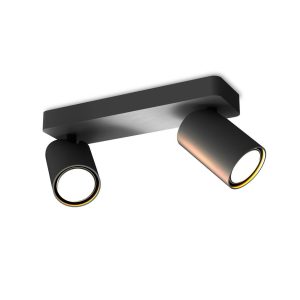 Regleta de focos 2 luces negro mate SAL