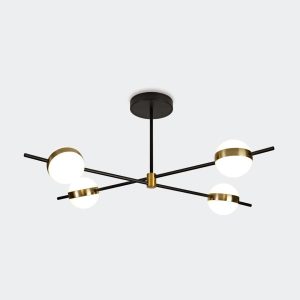 Semi plafón negra y dorado 32W CUBA LED