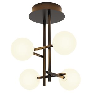 Semi plafón negro 4 luces CELLAR