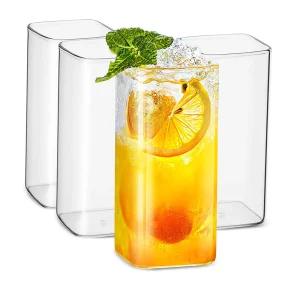 4 Vasos Elegantes Cuadrados Minimalistas Bar Restaurante