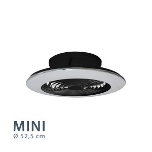 Ventilador plafón ALISIO MINI negro Ø 52,5 cm