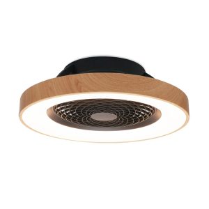Plafón ventilador negro madera smart Ø 65 cm TIBET