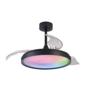 Ventilador plafón negro Ø 106 cm SIBERIA LED RGB